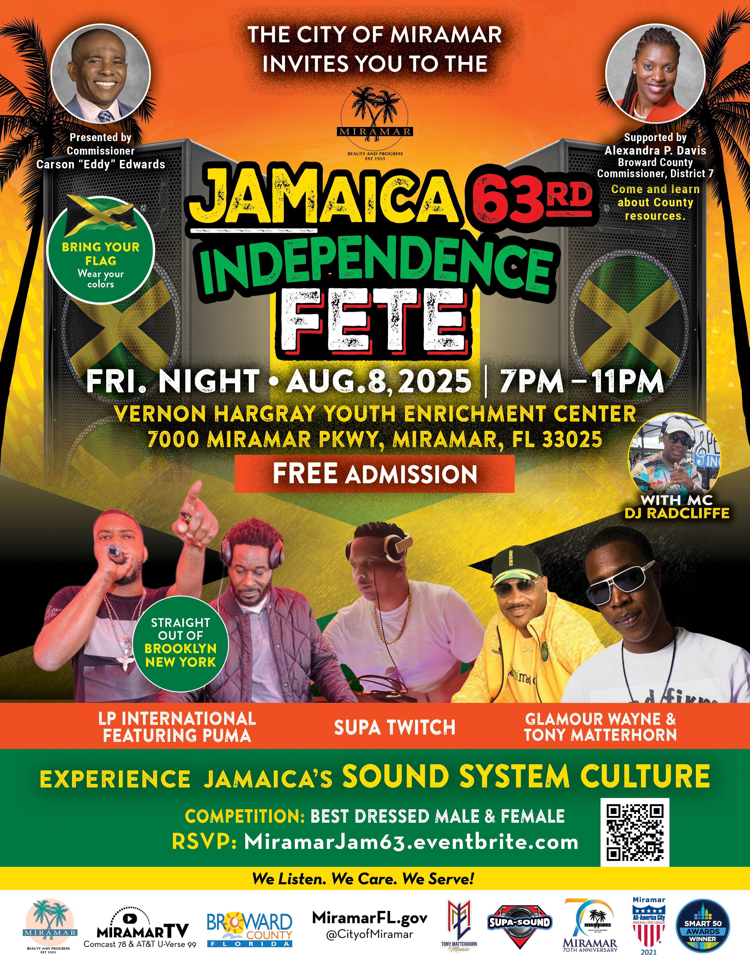 Flyer for Jamaica Independence Fete on August 8th at YEC at 7PM