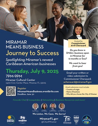 Caribbean Small Business event on July 9th at MCC at 7PM