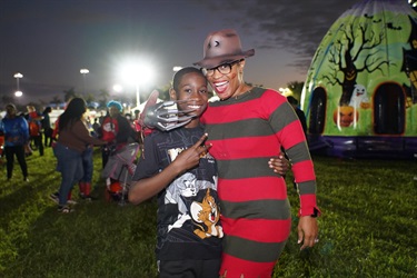 Commissioner-Chersard-and-her-son-enjoying-Halloween-festivities