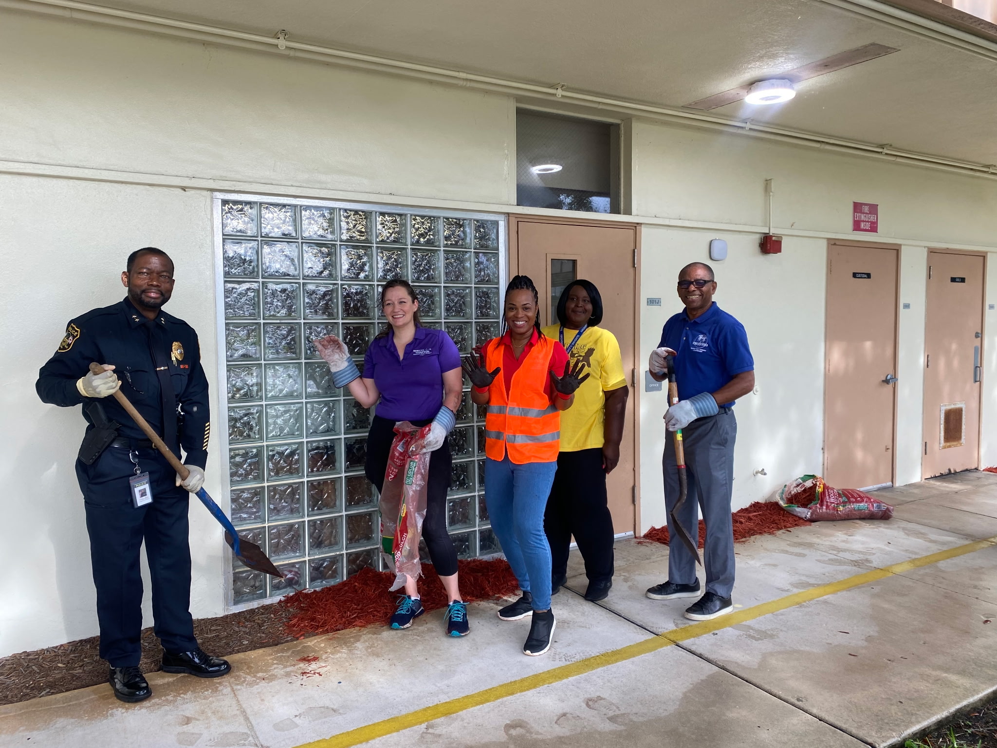 School Beautification Project with Commissioner Edwards and members of the community