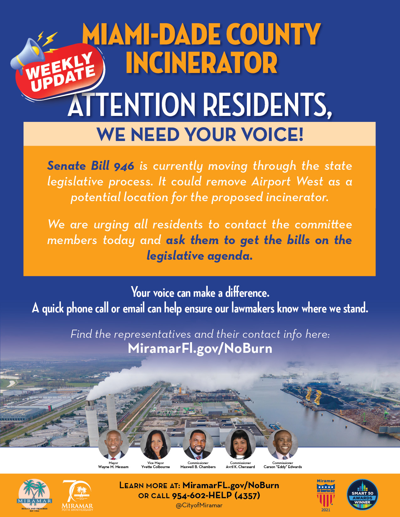 Flyer with facts about the incinerator being considered in Miami Dade County
