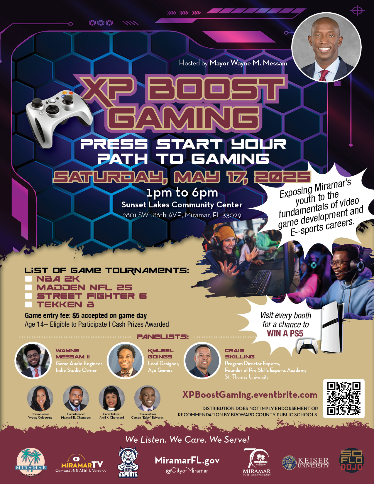 Flyer promoting the XP Boost event on May 17 at Sunset Lakes Community Center from 1pm to 6pm