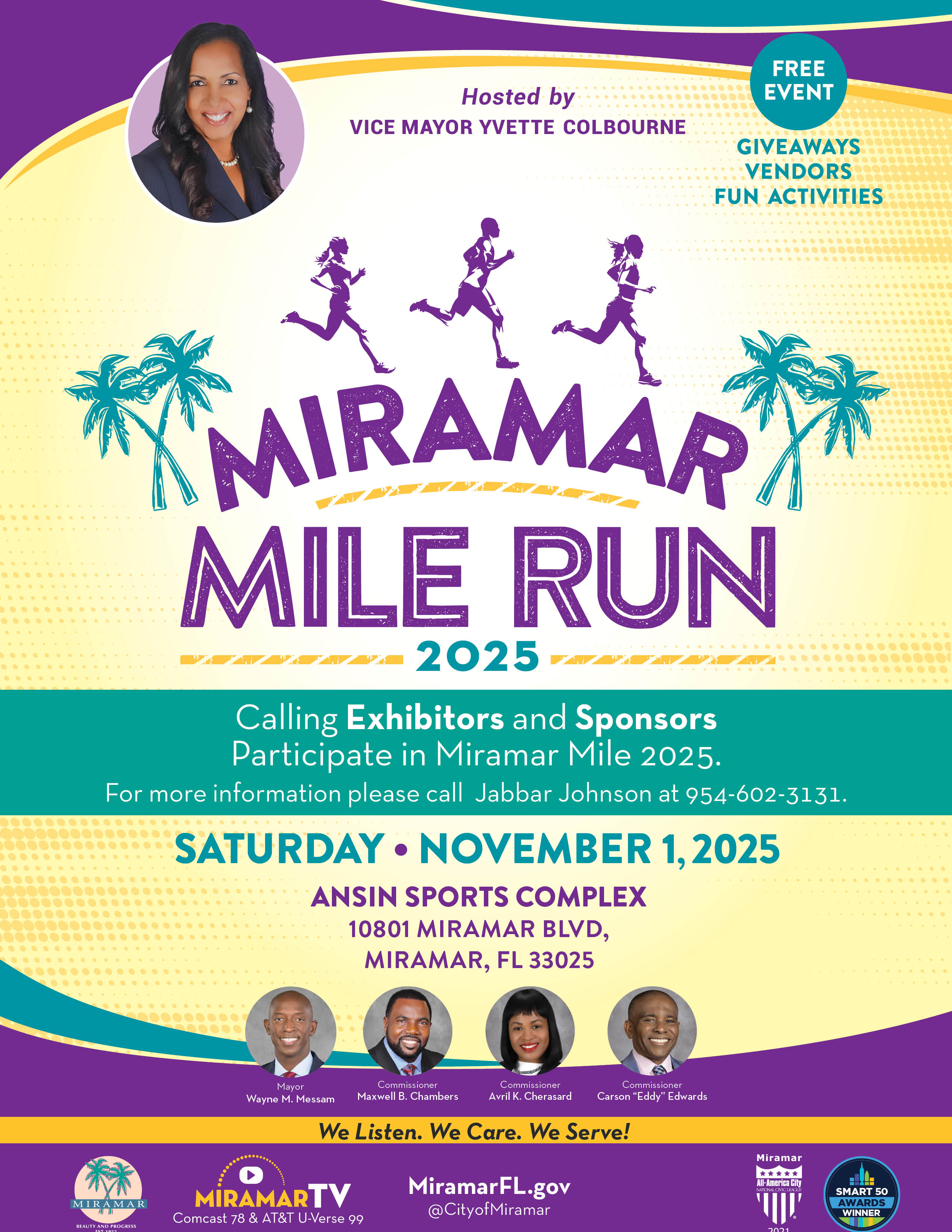 Flyer about the Miramar Mile Run in November for Vendor participation