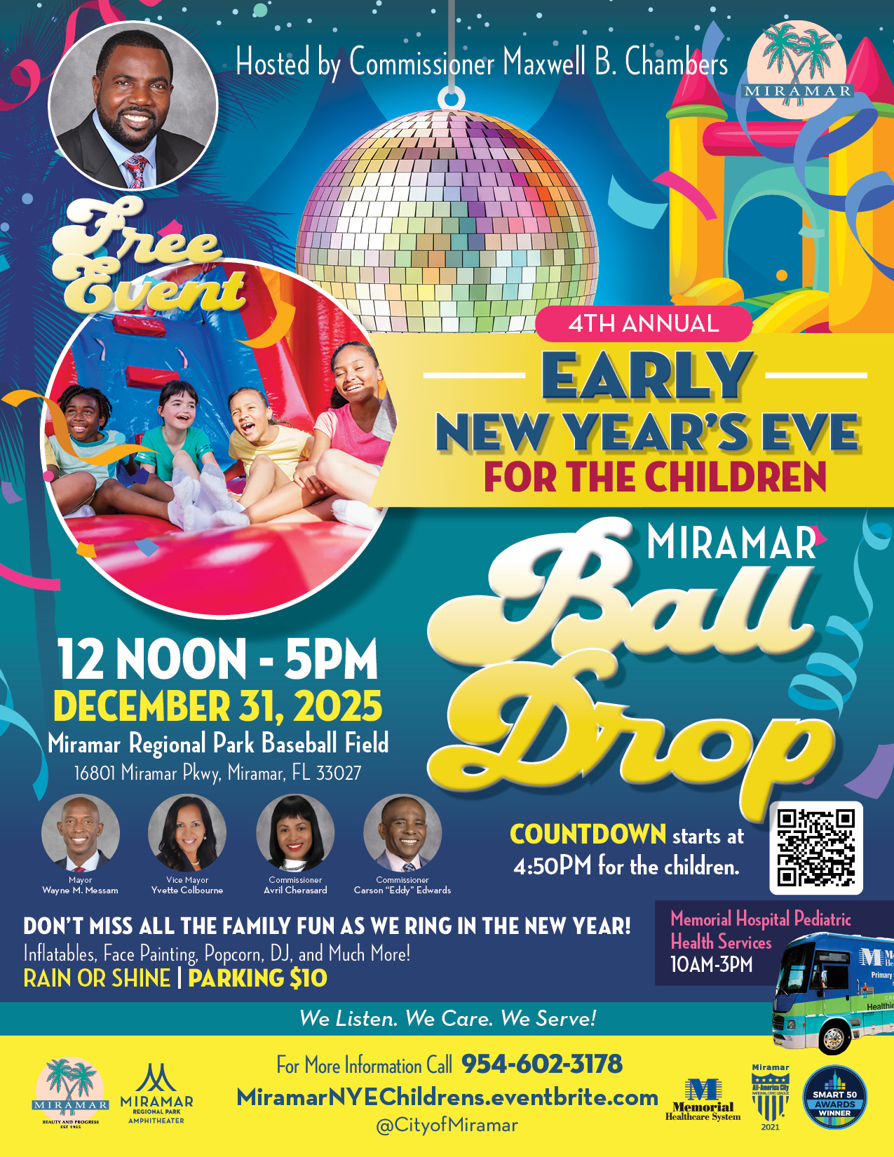 Miramar Ball Drop for Children on December 31 at Miramar Regional Park Baseball Field at Noon