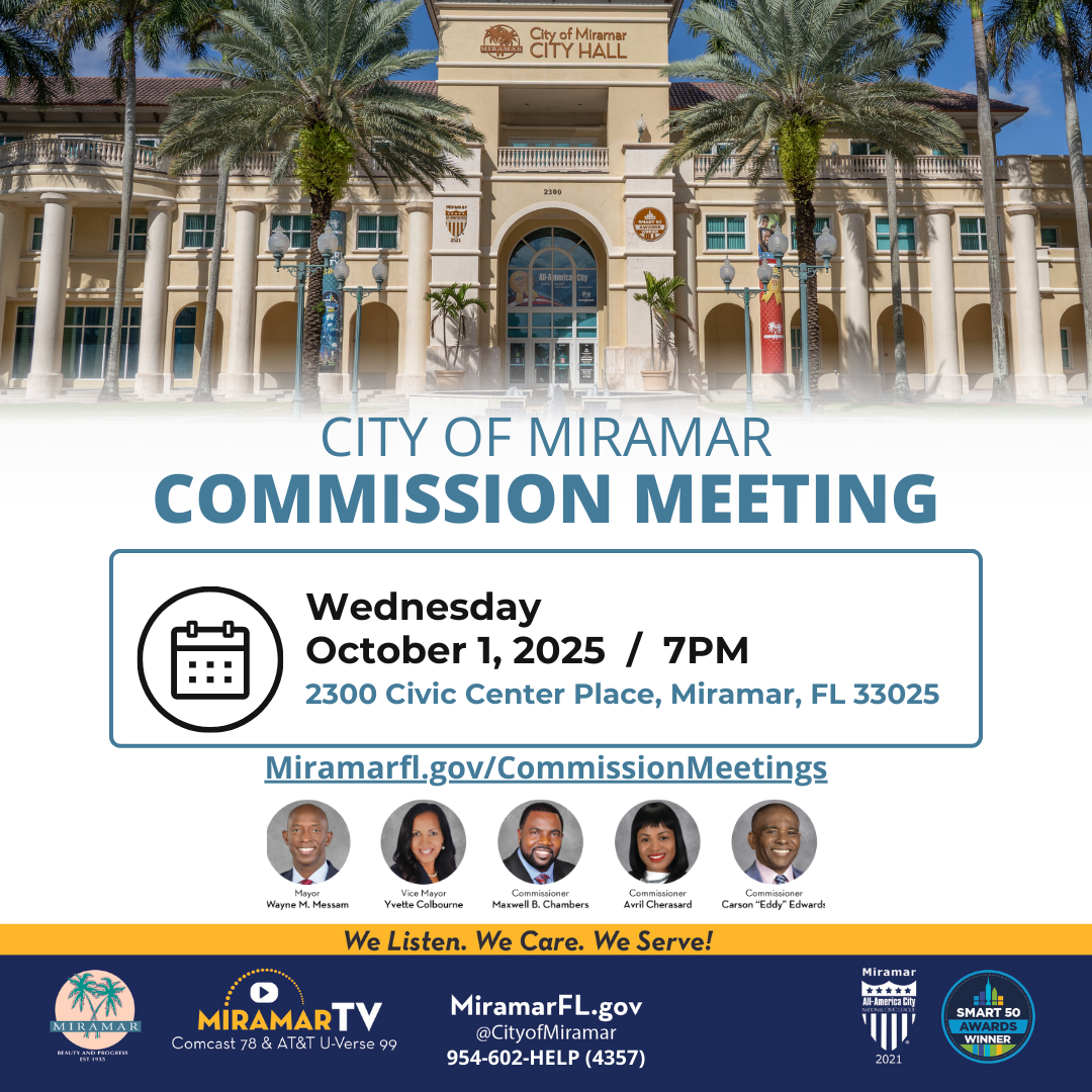 October 1, 2025 Commission Meeting at 7PM at City Hall