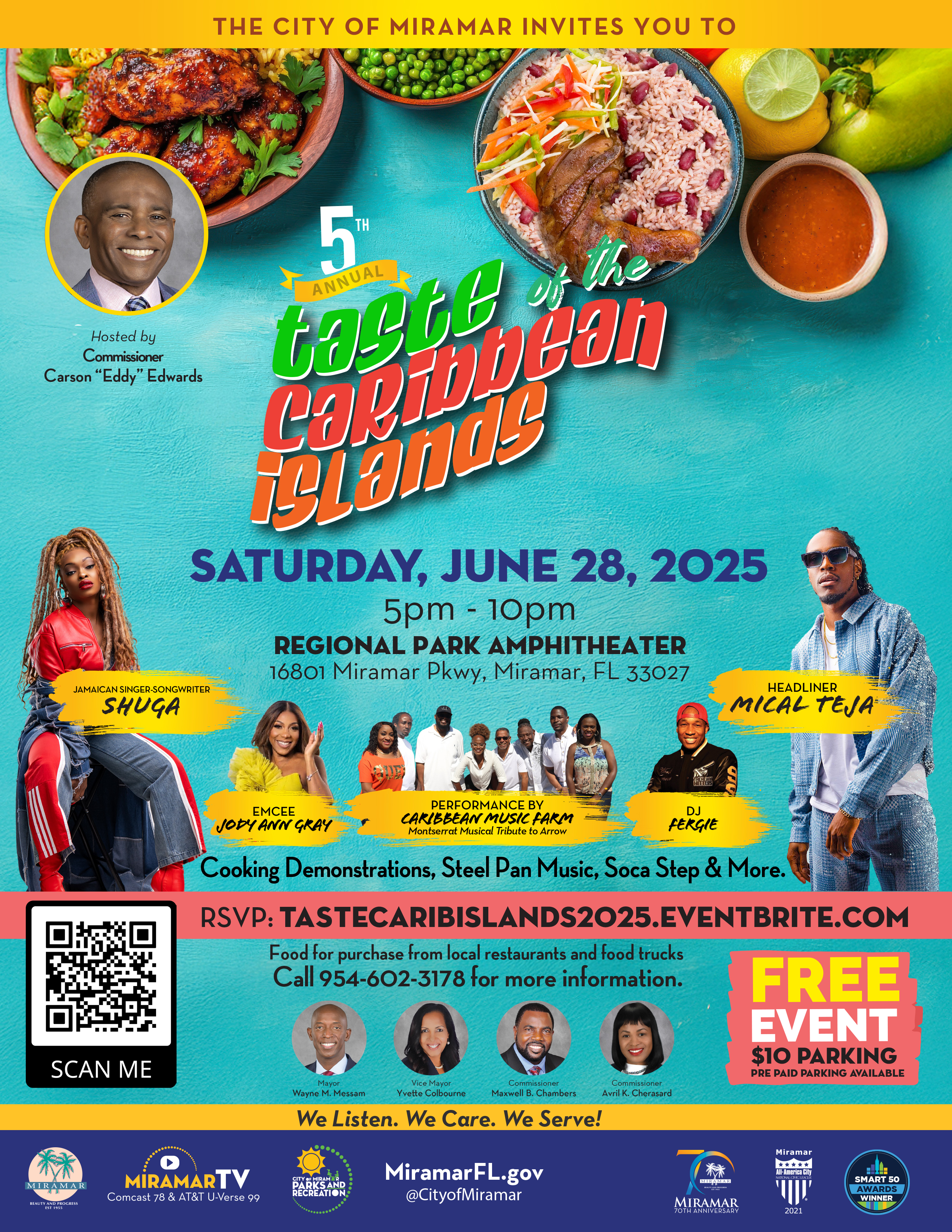 Taste of the Caribbean Flyer on June 28 at miramar regional park amphitheater starting at 5PM