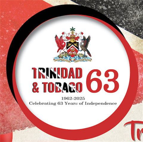 Image of the Trinidad & Tobago crest celebrating 63 years of independence