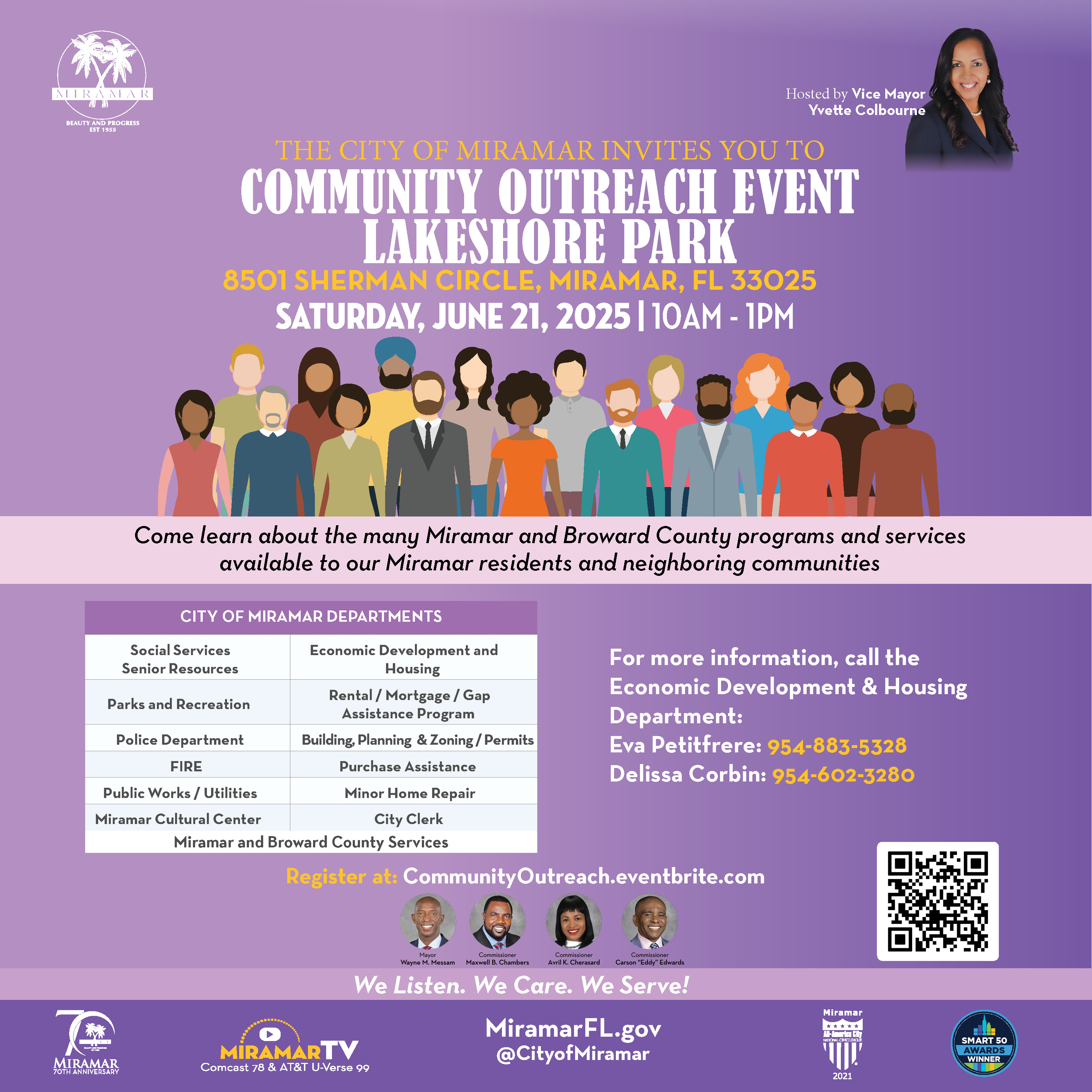 Community Outreach flyer on June 21 at Lakeshore Park at 10AM