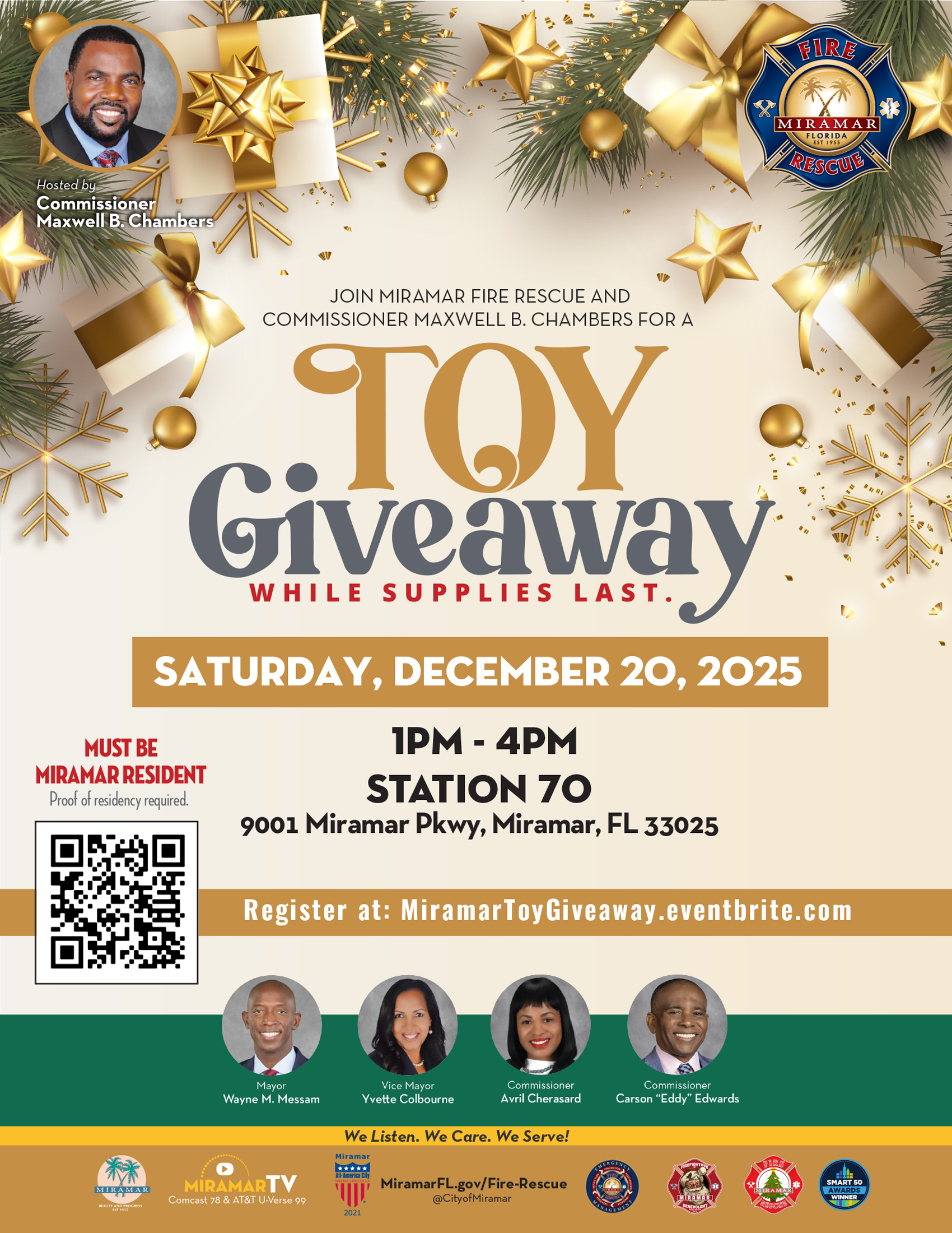 toy giveaway on Sat. Dec. 20 from 1 to 4PM at Fire Station 70