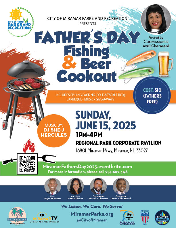 Father's Day Fishing beer cookout on June 15 at Regional Park Corporate Pavilion at 1PM