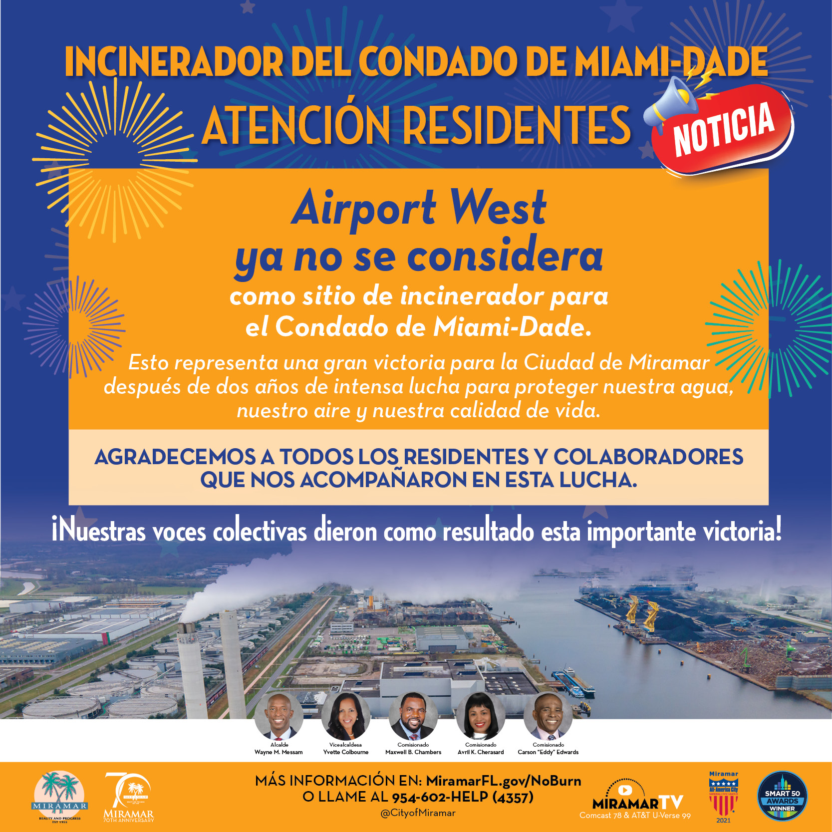 Incinerator victory flyer in Spanish