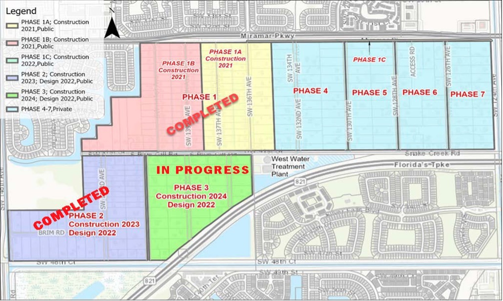 Image of a map showing the County Club Ranches Project Limits