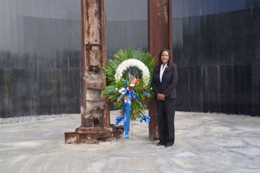 Commissioner Colbourne at the 9/11 & Veterans Memorial Site in Miramar, Florida
