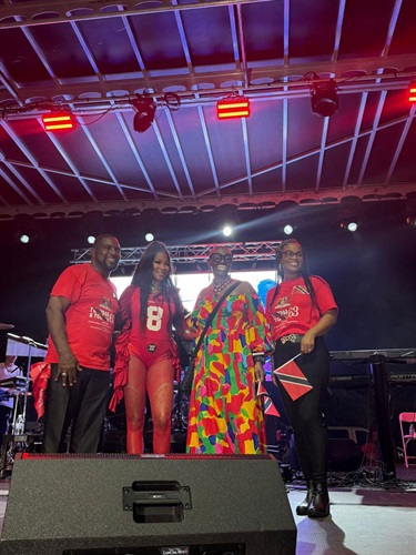 Commissioners Cherasard and Chambers with performers at Trinidad and Tobago Independence Celebration August 30 2025